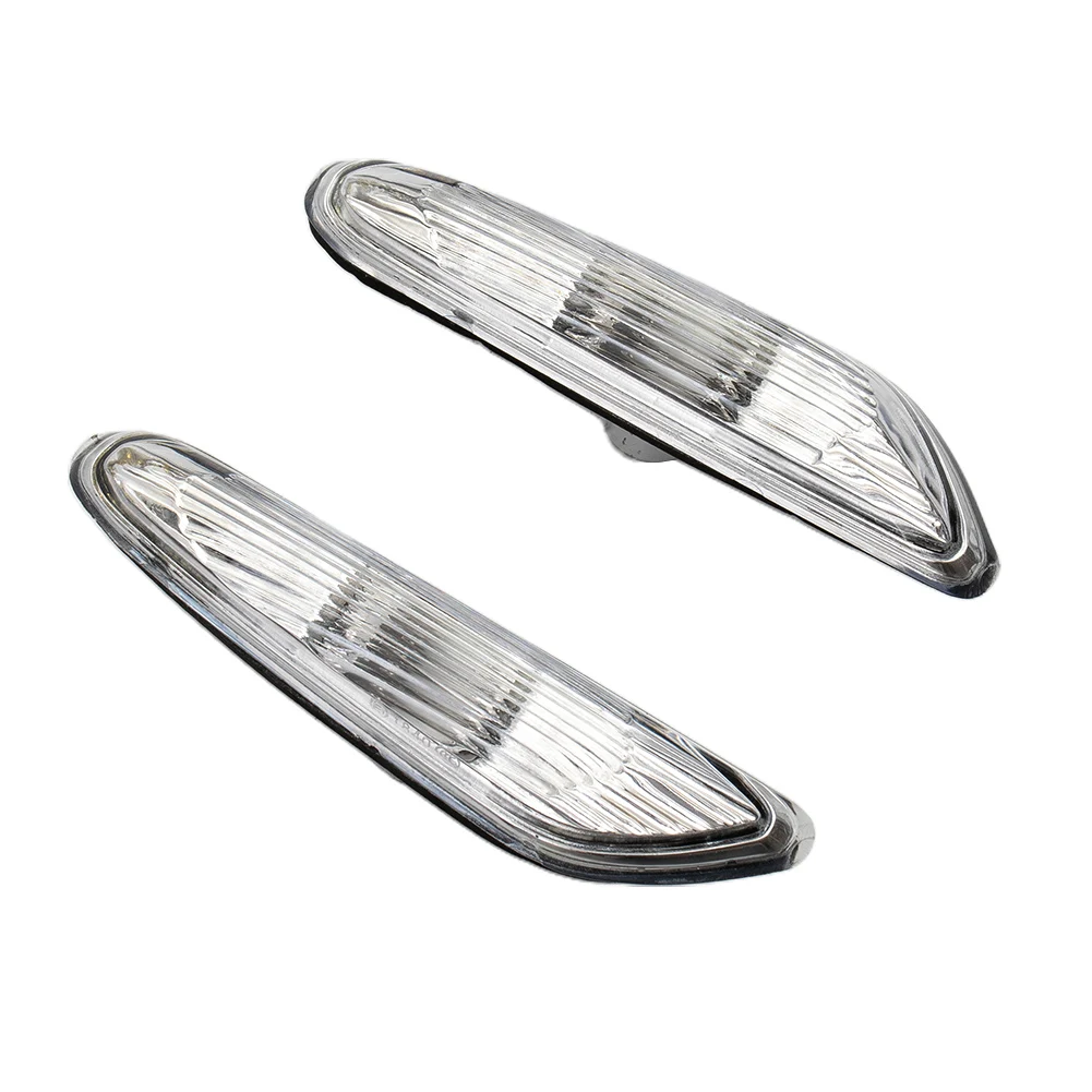 Pair Of Left And Right Side Marker Light Turn Indicator Lamp White Or Gray Without Bulb 12V 55W  For BMW E46 E60 E61 E83