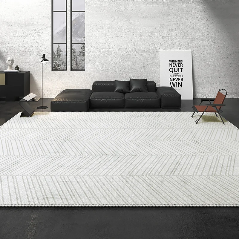 

Modern Minimalist Gray Living Room Carpet Industrial Style Large Area Decoration Home Abstract Solid Color Bedroom Rug Polyester