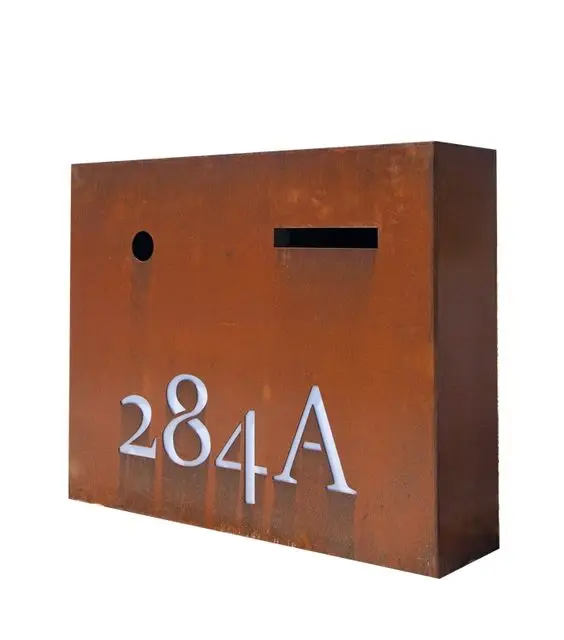 Standing Corten Steel Drop Box Newspaper Box Smart Outdoor Parcel Box