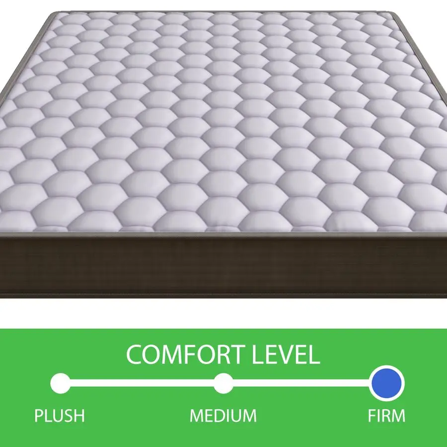 ボネルスプリングコイルシステムを備えた純粋な6インチ硬質マットレス、高密度フォームピロートップを備えた伝統的なベッド、モーションアイソレーション、