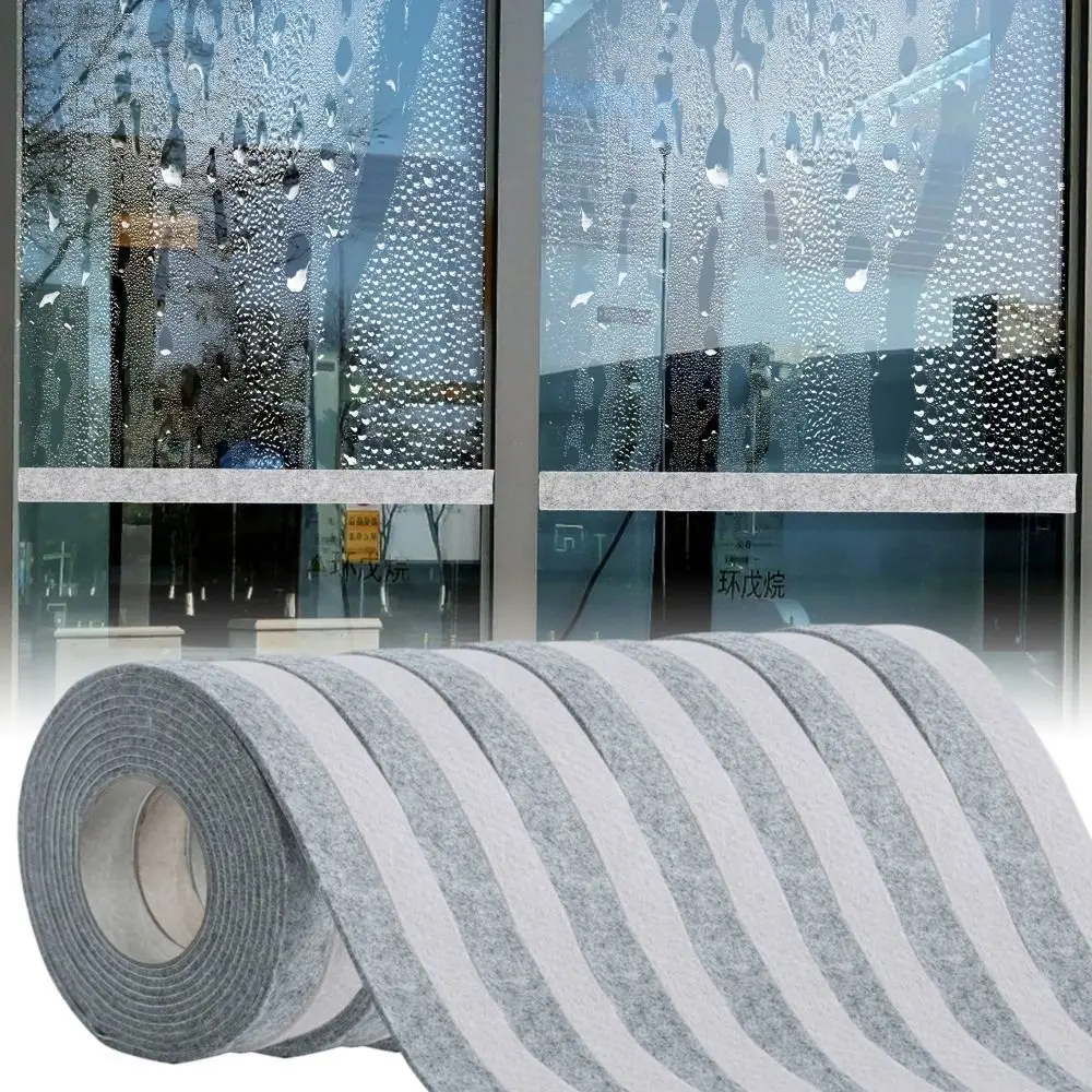 4m Felt Door Window Sealing Strip Dustproof Soundproof Glass Water Absorbent Sticker Wear Resistant Thickened