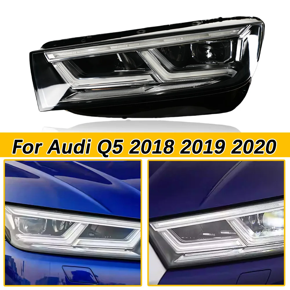 

2 шт. для Audi Q5 2018 2019 2020 светодиодные передние фары в сборе Plug And Play светодиодные дневные ходовые фары Drl с указателем поворота
