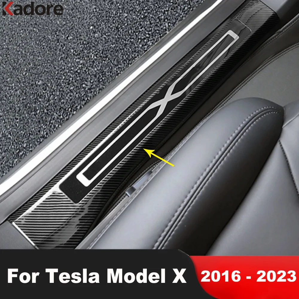 

For Tesla Model X 2016-2019 2020 2021 2022 2023 Steel Door Sill Scuff Plate Cover Protector Pedal Welcome Trims Car Accessories