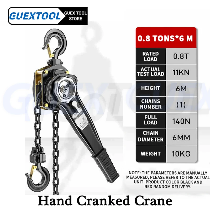 0.8T Hand Cranked Crane Manganese Steel Hook Winch Lifting Carry Windlass Manual Traction Hoist Capstan Warehouse Handling Tools