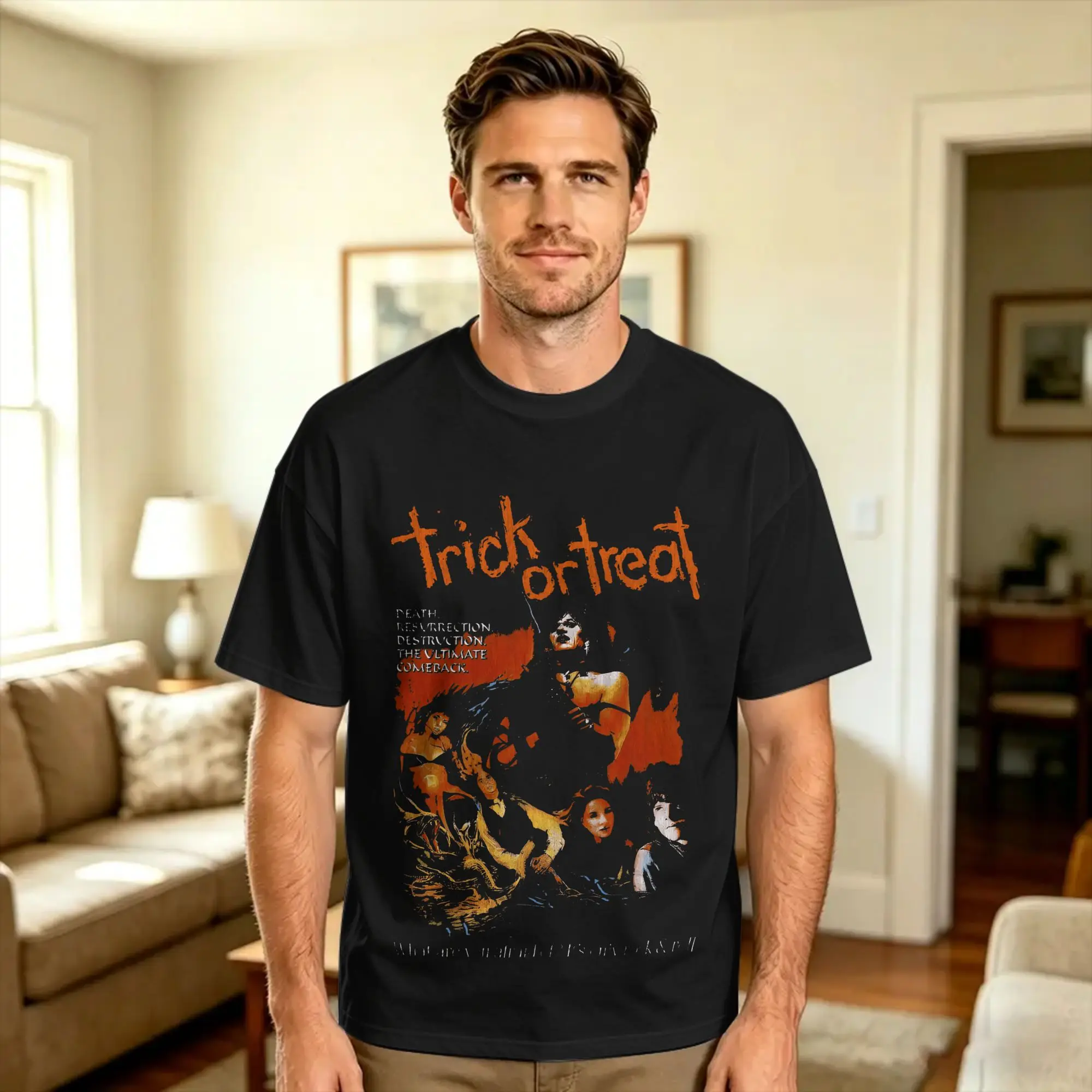 Men's T Shirt Trick or Treat, Sammi Curr Horror Classic T-Shirts Leisure  Summer Tees Vintage Pure Cotton Tops Gift