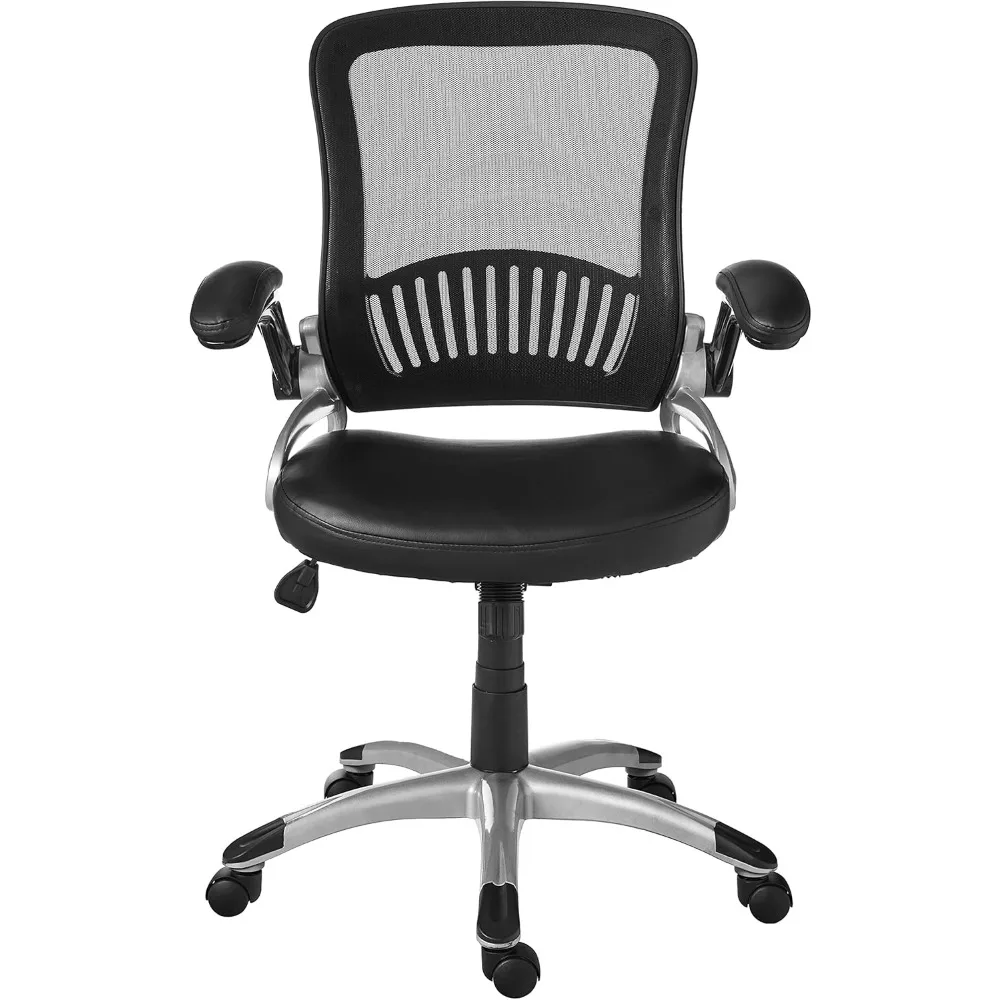 كرسي مكتب مكتب مدير جلدي قابل للتعديل من سلسلة Office Star EM مع مقعد مبطن سميك ودعم قطني مدمج،