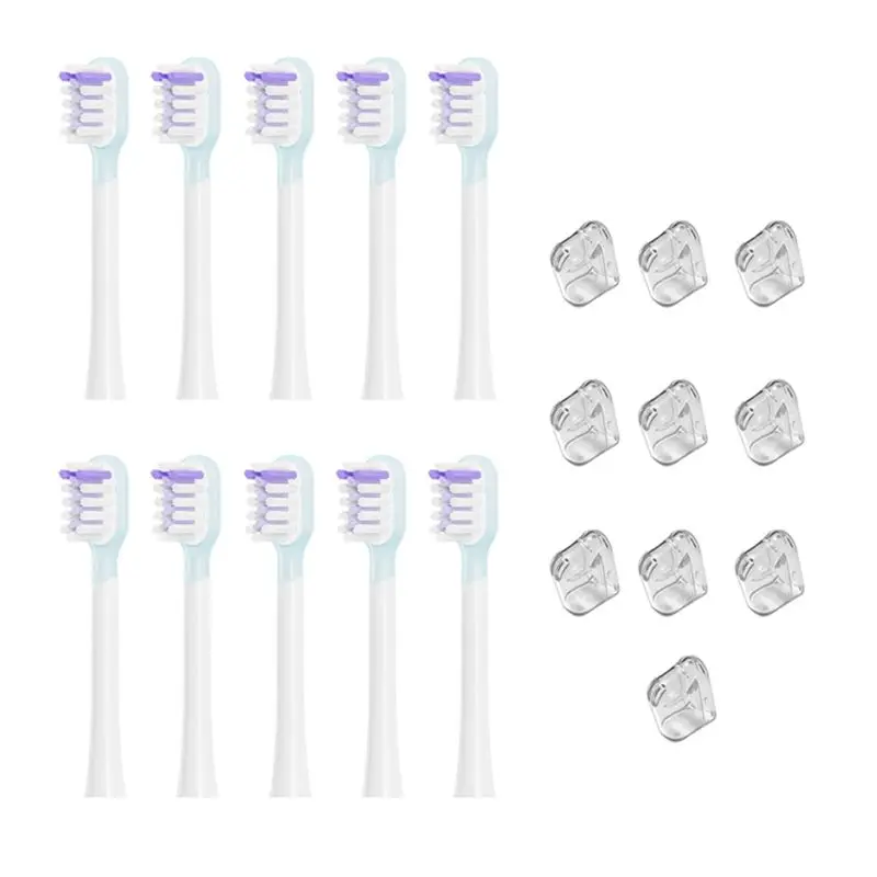 

A04V Tooth Brush Heads For Laifen Full Range Replacement 10 Pieces Bright White Style