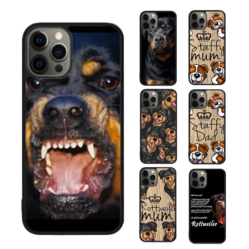 Rottweiler cute cartoon heart dog Phone Case For iPhone SE2020 15 16 14 13 12 11 Pro Max Coque 8 PLUS 7 mini fundas cover