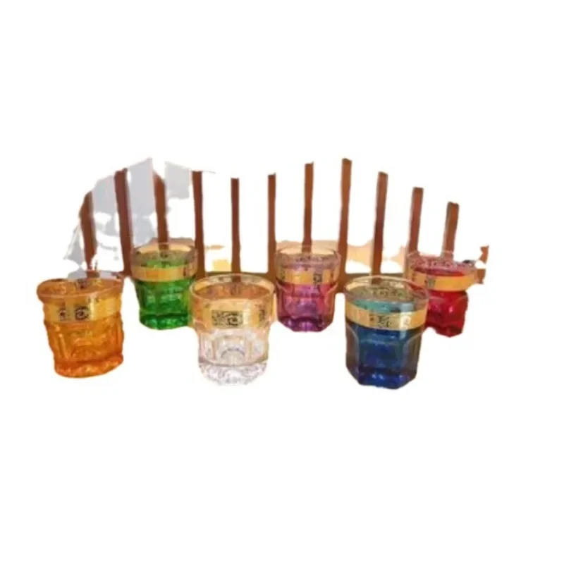Czech imported colored crystal glass, whiskey and foreign wine glasses
