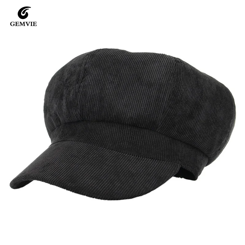 

High Quality Vintage Autumn-Winter Beret Newsboy Cap Women Hats Black Octagonal Hat Winter Hat Forwomen Outdoor Street