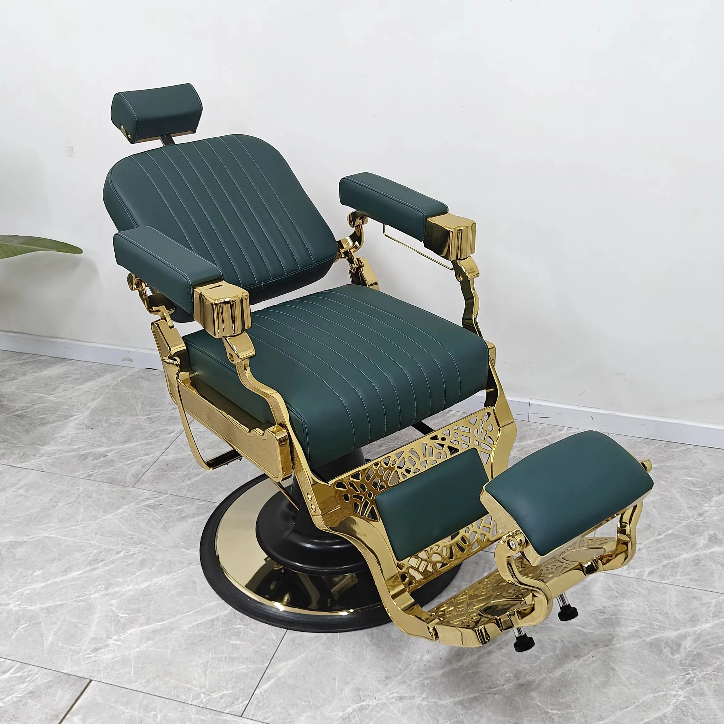 @#New Gold Hair Salon Adjustable Barber Stool Rotating Hairdresser Chair Hair Salon Furniture Salon Swivel Stool