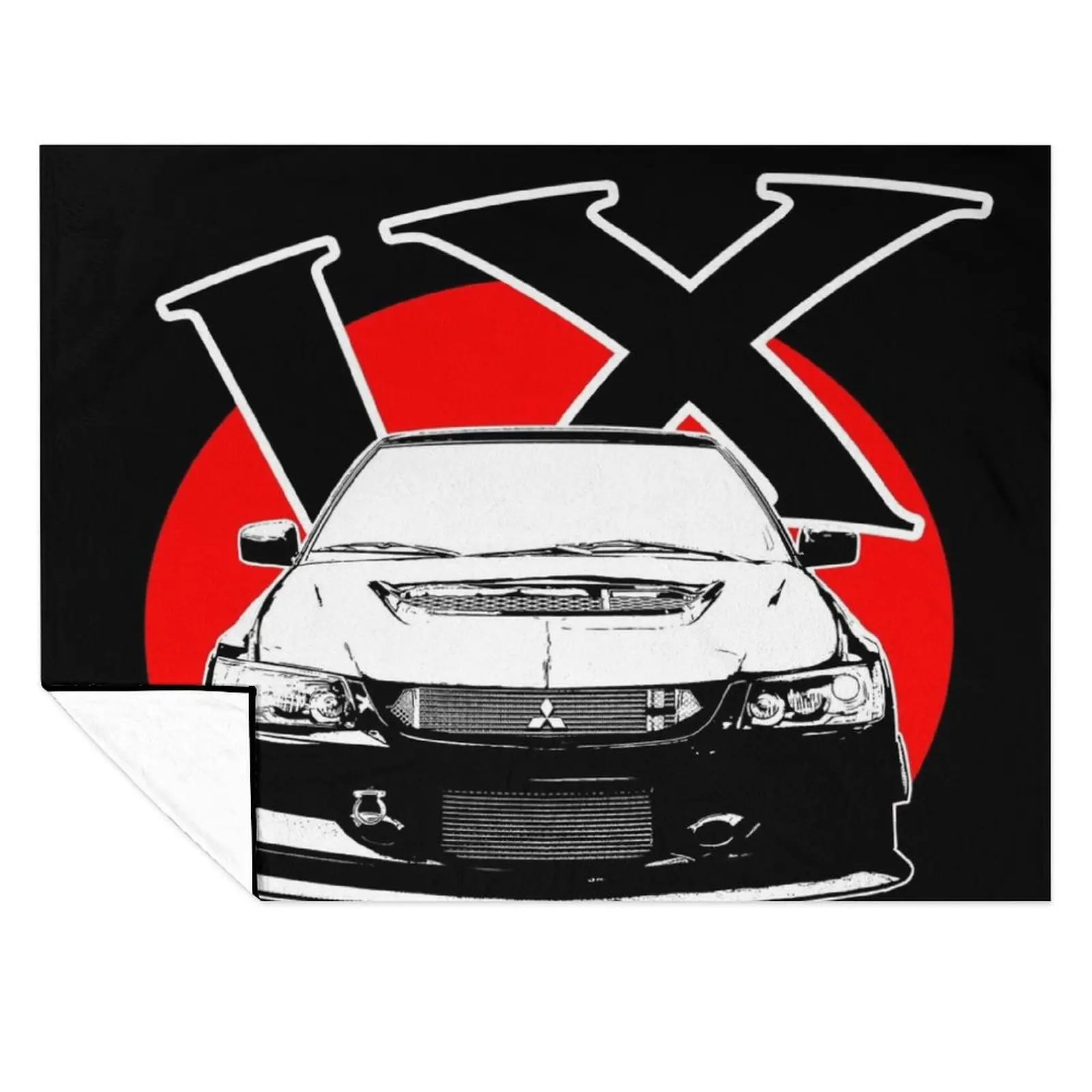 

The Evo IX Front View 2 Throw Blanket bed plaid Picnic Summer Beddings Luxury Blankets