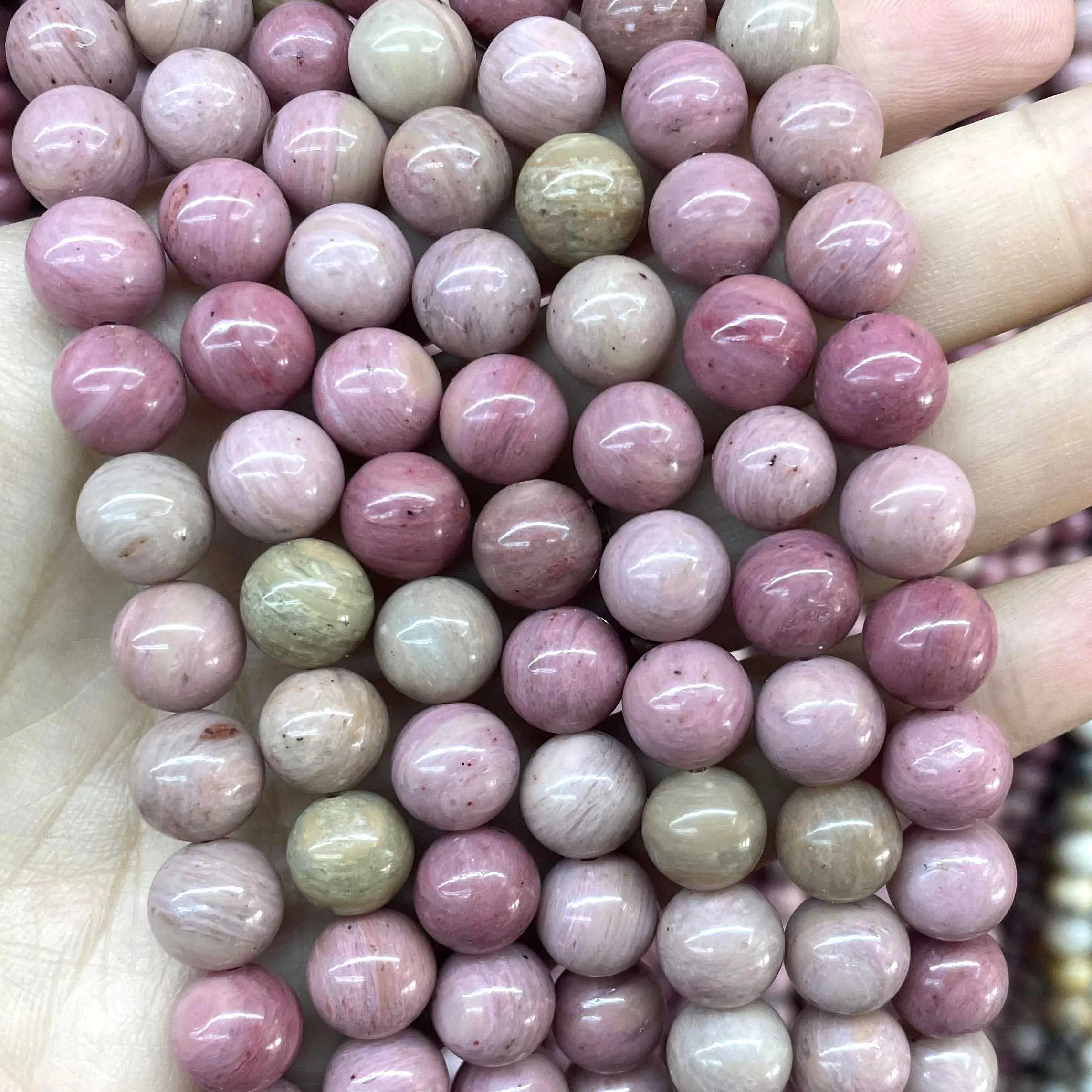 Natural Stone Red Rhodonite Beads Round Faceted Square Irregular Gravel Loose Beads For Jewelry Making DIY Bracelets Accessories