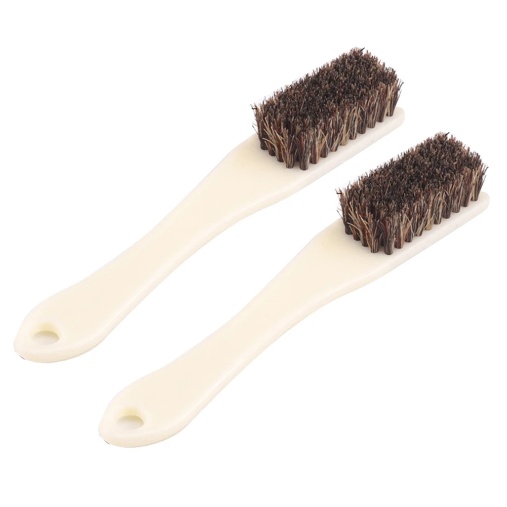 Nylon Bristle Handle Brushes for Cleaning Soldering Flux Paste and Car Interior Floor Mats and Roof Leather 2 Pack