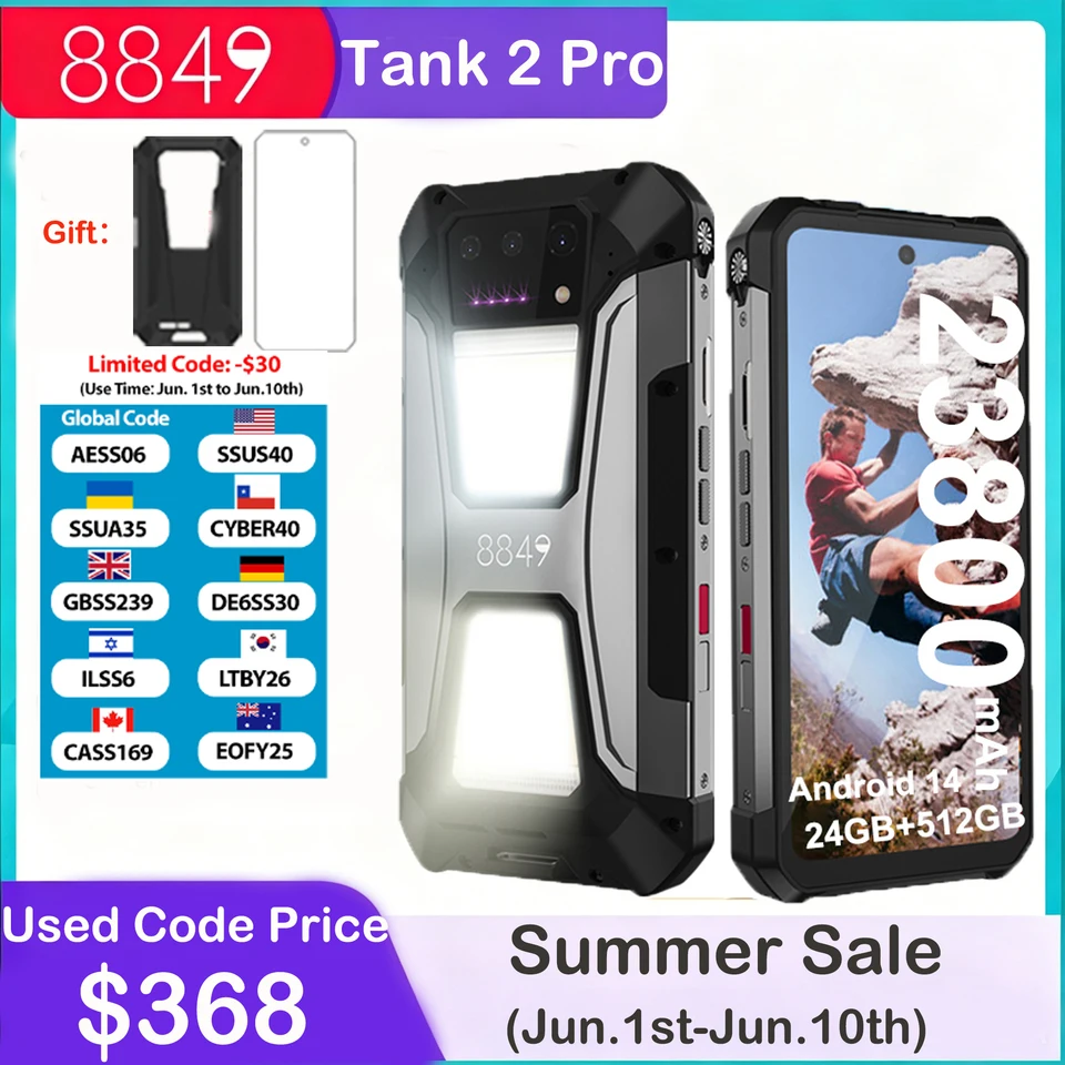 8849 Tank 2 PRO 頑丈なスマートフォン プロジェクター付き 6.79インチ