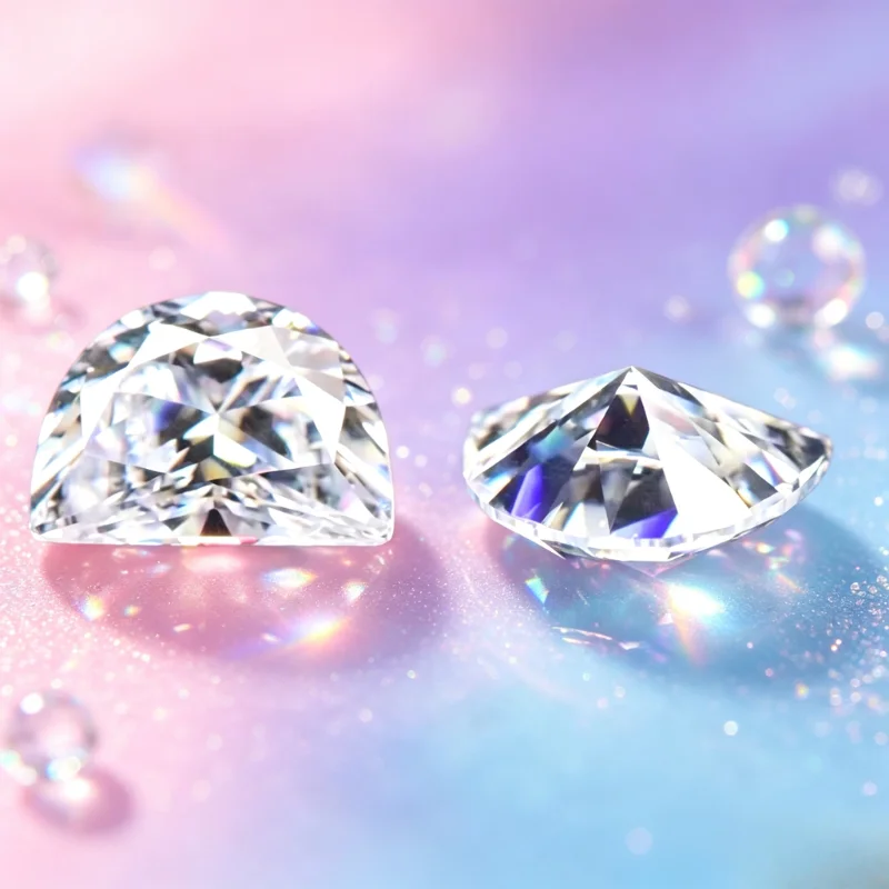 0.35ct Half-Moon Shaped 100% Real Moissanite Stone D Color VVS1 High Quality Loose Gemstones for Custom Jewelry Making