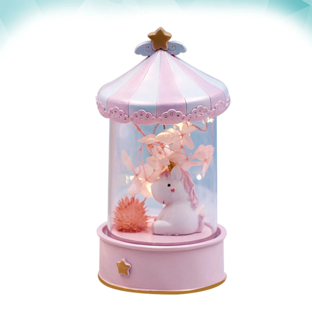 

Wireless Music Box Glass Lampshade Resin Unicorn Led Light Rose Night Light Decorative Home Wedding Party Size S
