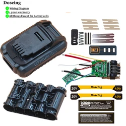 DCB204 Li-ion Battery 5*21700 Plastic Case PCB Charging Protection Circuit Board Box Housing For DeWalt 18V 20V DCB203 DCB200