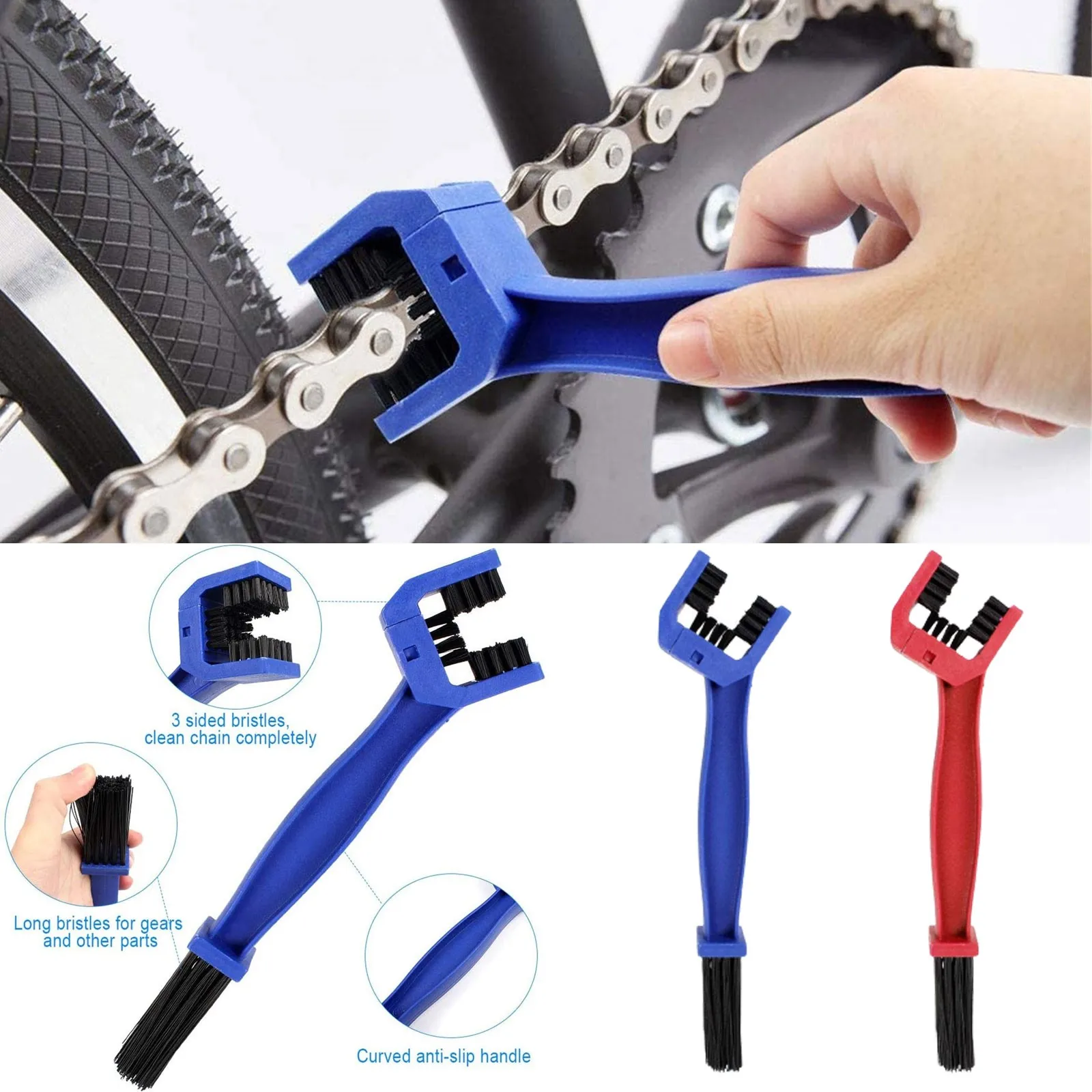 

Portable Bicycle Motorcycle Chain Cleaner Brush Road Mountain Bike Clean Scrubber Wash Tool Kit Cycling Cleaner Maintenance