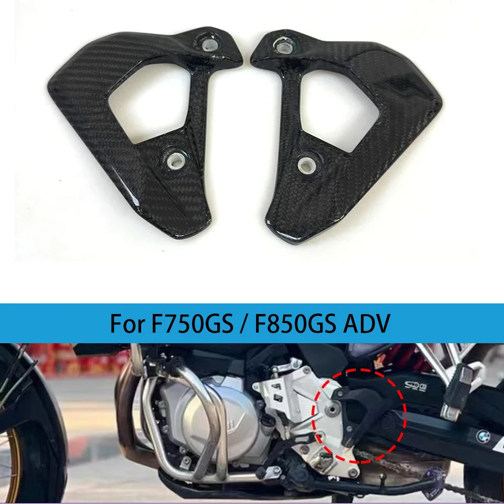 

For BMW F750GS F850GS ADV 2019+ Carbon Fiber Heel Plates Guards Footrest Motorcycle Protector Accessories
