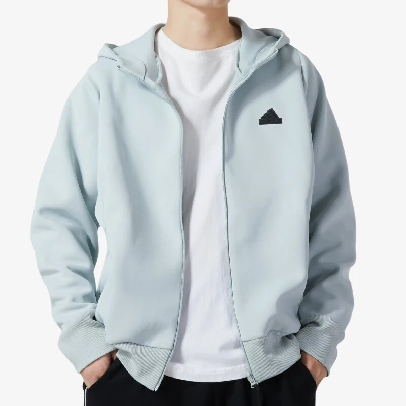 

Официальная аутентичная новая мужская флисовая вязаная спортивная куртка с капюшоном Adidas IQ1378