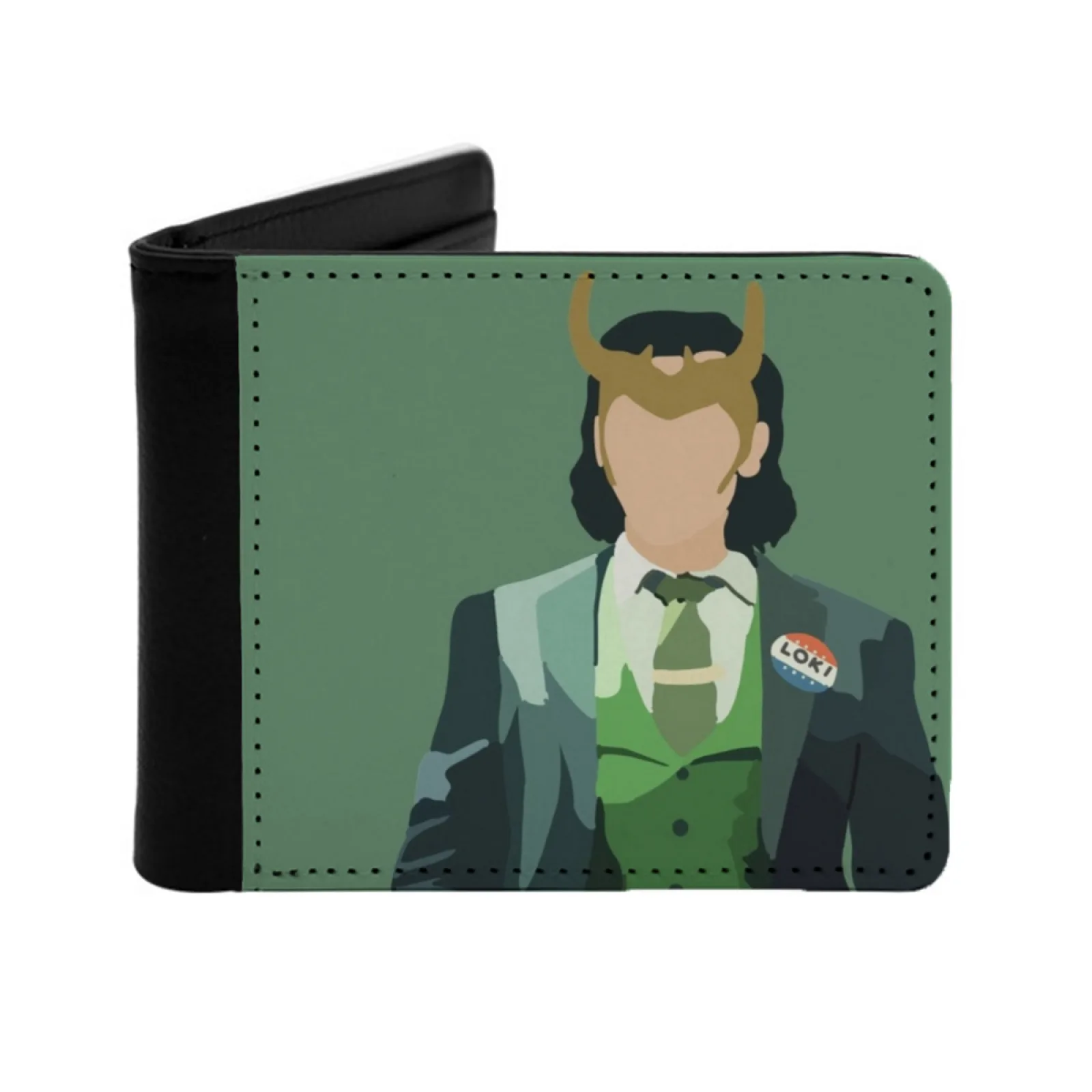 President Personalized Men's Leather Wallet Credit Card Pouch Purse President Tom Hiddleston Mobius Sylvie Superhero Owen