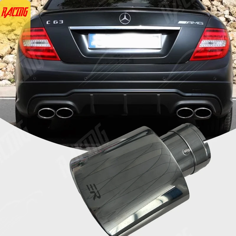 

1 Piece Exhaust Tip Car Muffler System Silver Stainless Tail Tips Modify For Benz W204 AMG C63 C65 End Pipe Cars Accessories
