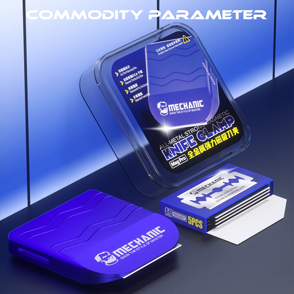 ميكانيكي ماج برو جميع المعادن المغناطيسي سكين كليب 5 شفرات لإصلاح الهاتف المحمول شاشة التفكيك OCA إزالة الغراء أداة القطع
