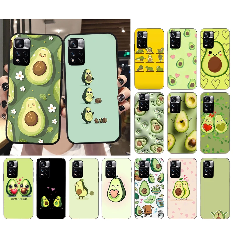 

Cartoon Avocado Phone Case For Xiaomi Redmi note 13 12 Pro 11S 11 10 Pro 10S 12S Redmi 13 14C 10 13C