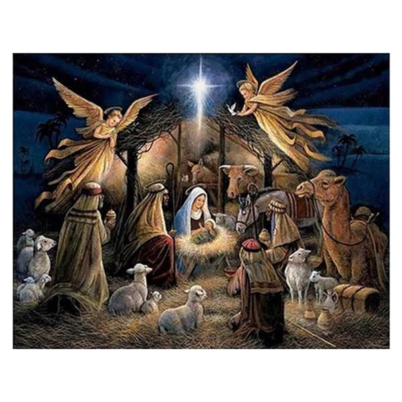 Diy Diamond Embroidery Angel Jesus Christian Diamond Painting Cross Stitch Full Round Christmas Decorations For Home