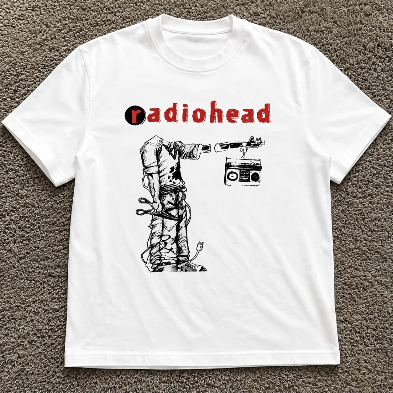 2026 Summer Women's Radiohead Vintage Graphic Print Street‑Style Loose Casual All‑Season Short‑Sleeve Comfortable T-Shirt