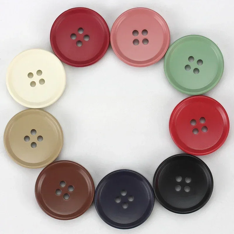 10PCS Round Coat Buttons Beautiful 4-hole Resin Buttons Woman Overcoat Woolen Cloth Apparel Accessories