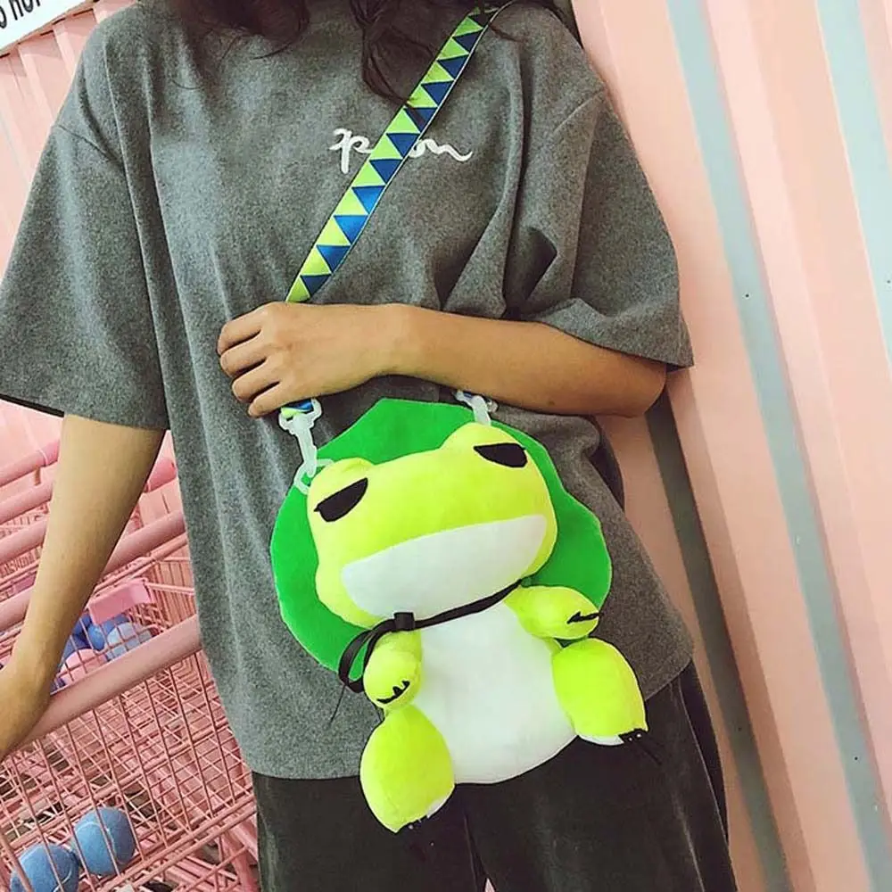 Bag Animal Plush Bag Plush Doll Frog Handbag Stuffed Toy Travel Frog Plush Bag Shoulder Bag Plush Oblique Bag Plush Backpack