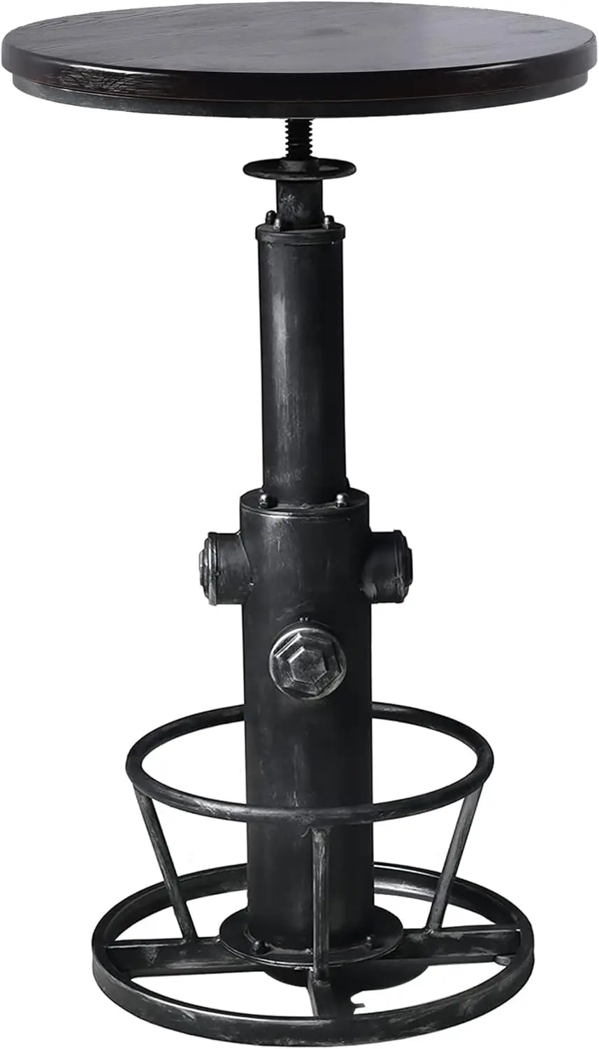 

Промышленный барный стол с регулируемой высотой 38,6-48,4 дюйма, поворотный, круглый, с столешницей из орехового дерева диаметром 23,7 дюйма, металлический, деревянный, для офиса, кофейни, бистро, паба