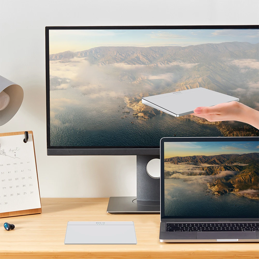 Ratón con almohadilla táctil con cable USB, ergonómico, Bluetooth, alta precisión, comentarios hápticos, panel táctil mágico, Trackpad portátil, ratones para Wins/Mac