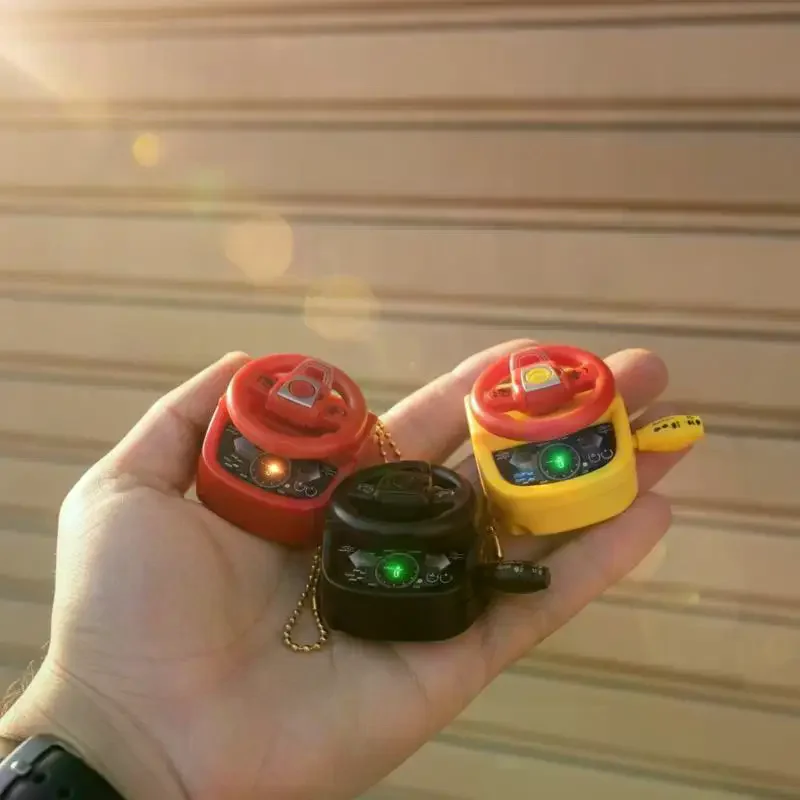 Mini Simulation Steering Wheel Keychain Children's Car Driving Simulation Toy Decompression Keychain Pendant Backpack Decoratio