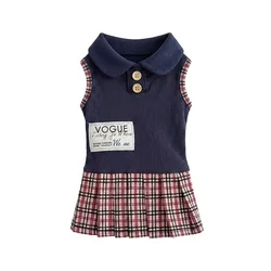Conjunto primaveral para perros pequeños – Camisa y falda de cuadros
