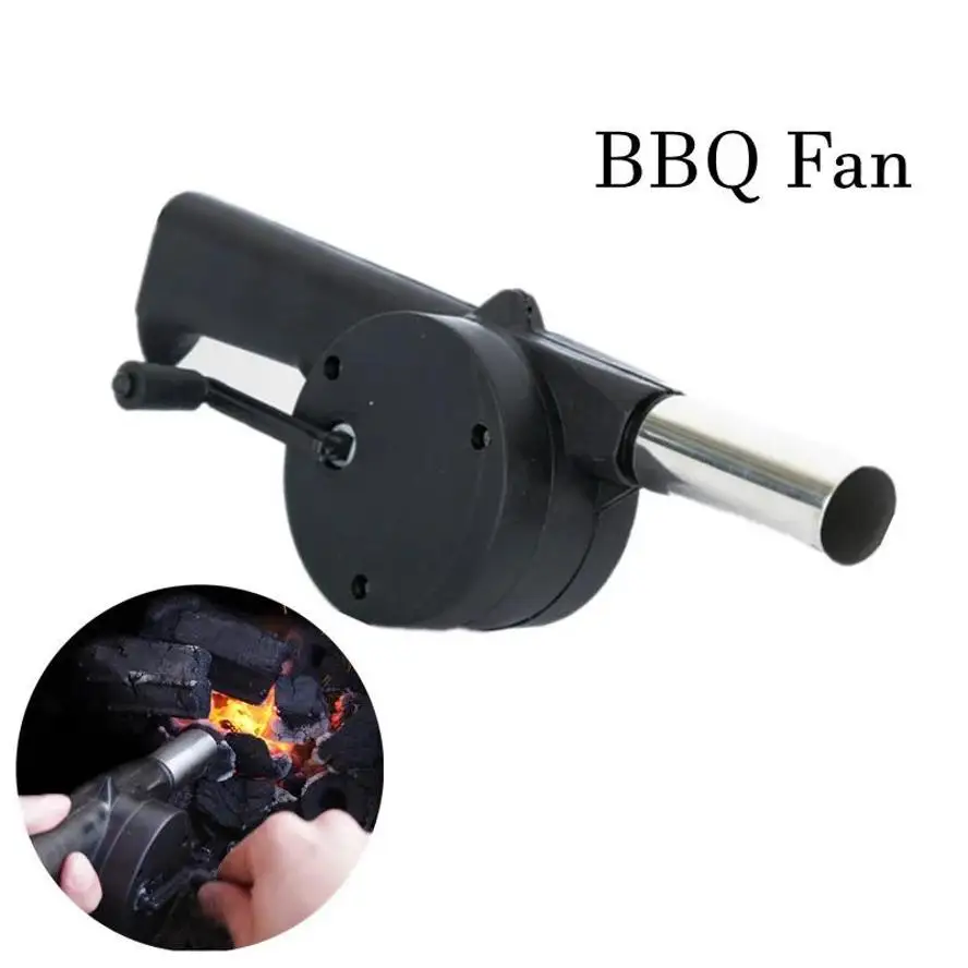 1 Pcs Outdoor BBQ Fan Hand Crank Blower Portable BBQ Fire Bellows Tool Picnic Camping Accessories Outdoor Kitchen