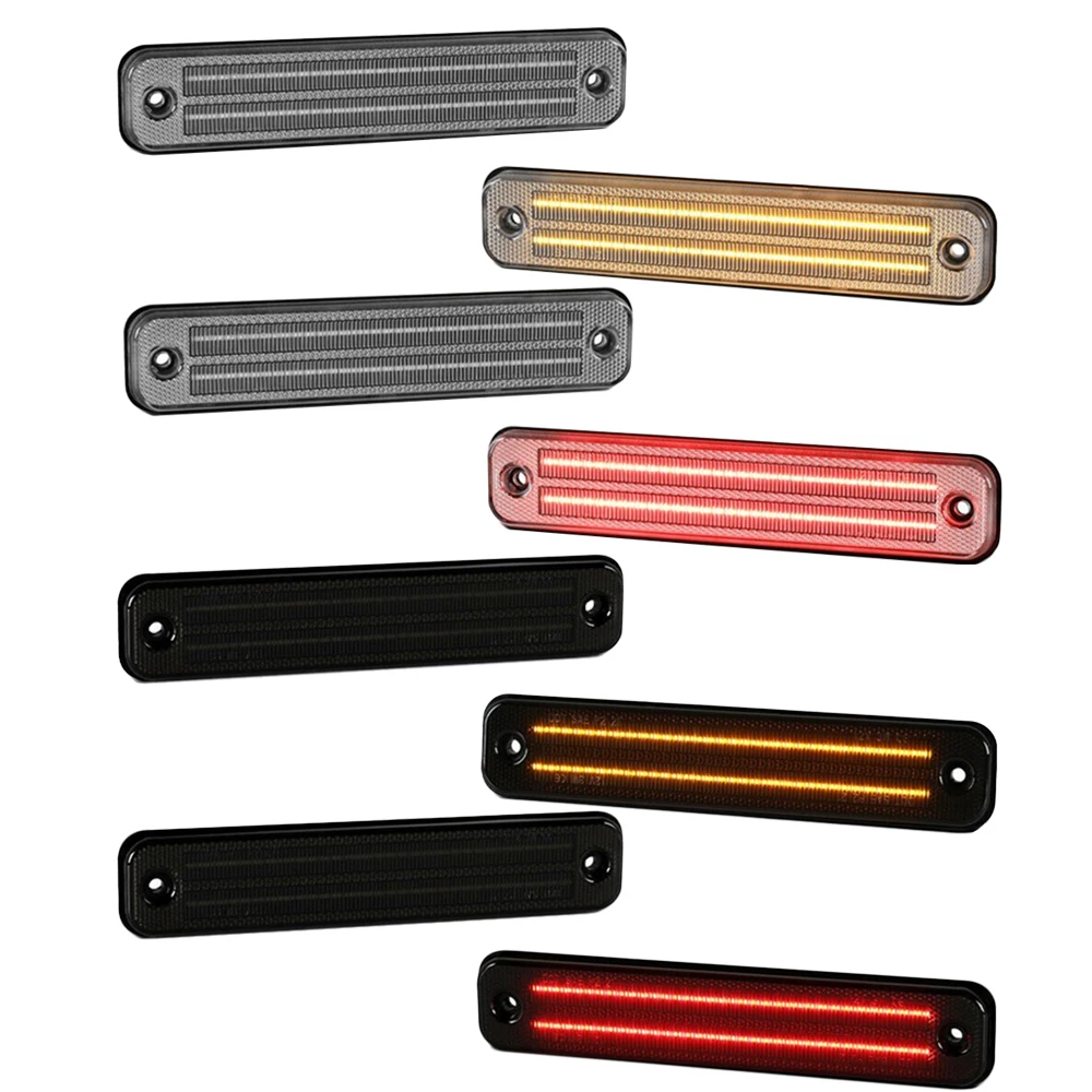 

2 Pcs Front Amber Side Marker Lights For Hummer H2 2003-2009 Rear Red Turn Signal Lights 25952319 15114677