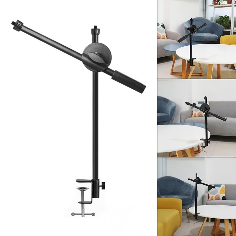 Microphone Stand Mic Stand Desk Microphone Bracket Phone Tripod Boom Arm Adjustable 3/8 1/4 Inch Screw Live Equipments