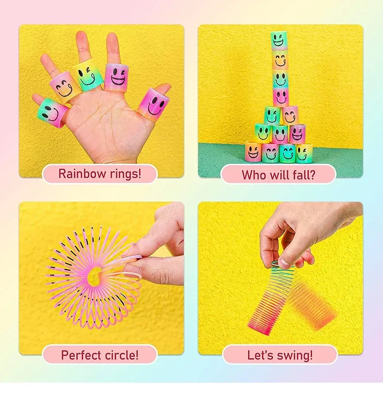 12/24PCS Regenbogen Magie Frühling Spielzeug Bunte Spule Party Gefälligkeiten für Kinder Geburtstag Pinata Füllstoffe Kindergarten Souvenir Geschenke groß – Detail 9