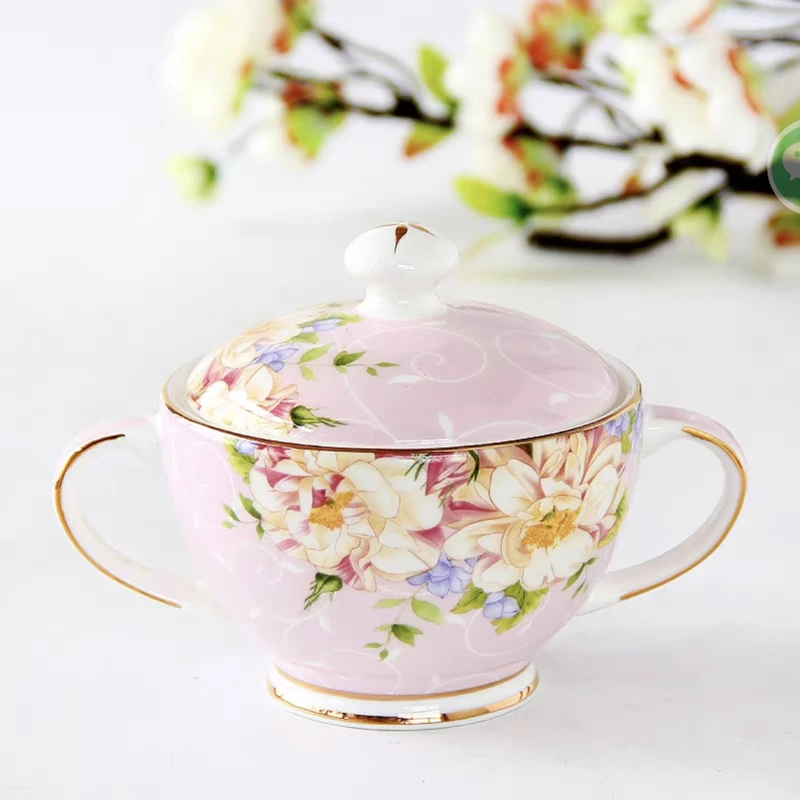 European Style Sugar Bowl for Coffee High-grade Porcelain English British Afternoon Tea set accessories Coffeeware kitchenware