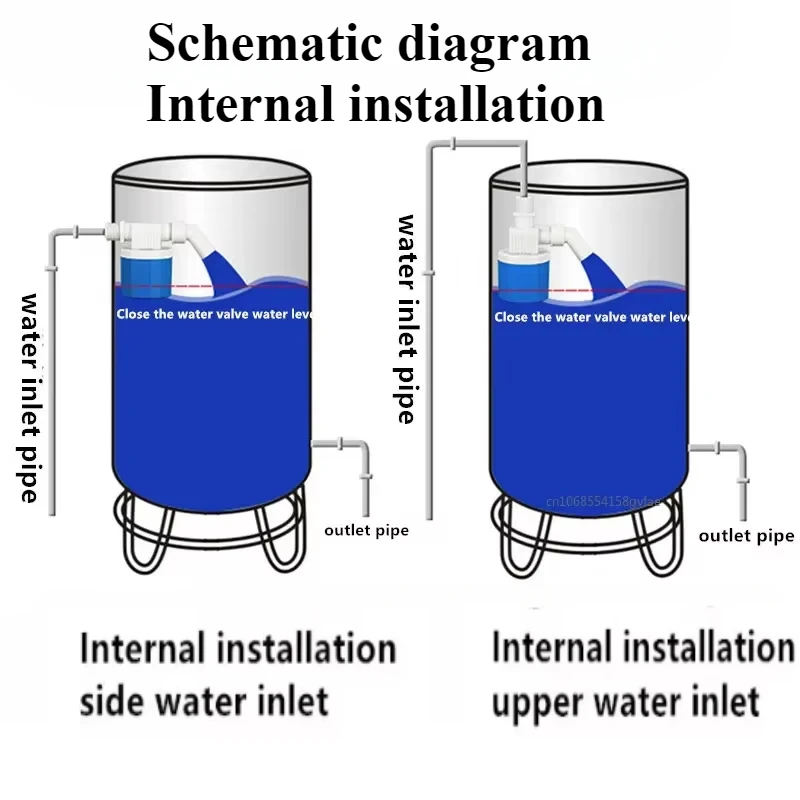 Float Valve Automatic Water Level Control 1/2" 3/4 "1 Side/Upper Intake Water Tank Internal Installation Automatic Water Valve
