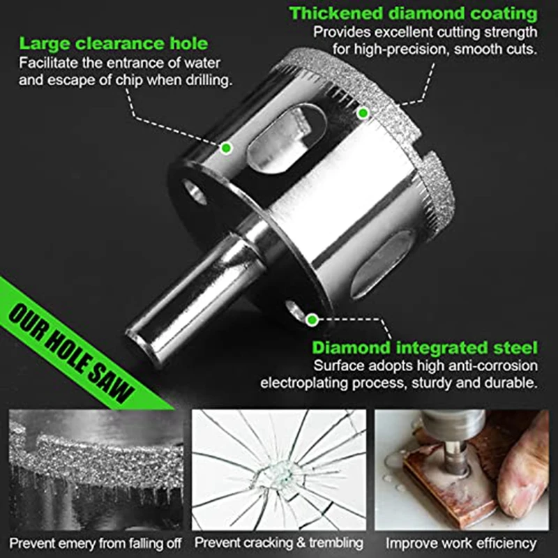 17 قطعة مجموعات لقمة ثقب مجموعة مثقاب مجوفة مع أكواب شفط مزدوجة دليل الرقصة تركيبات من 4 مللي متر-83 مللي متر