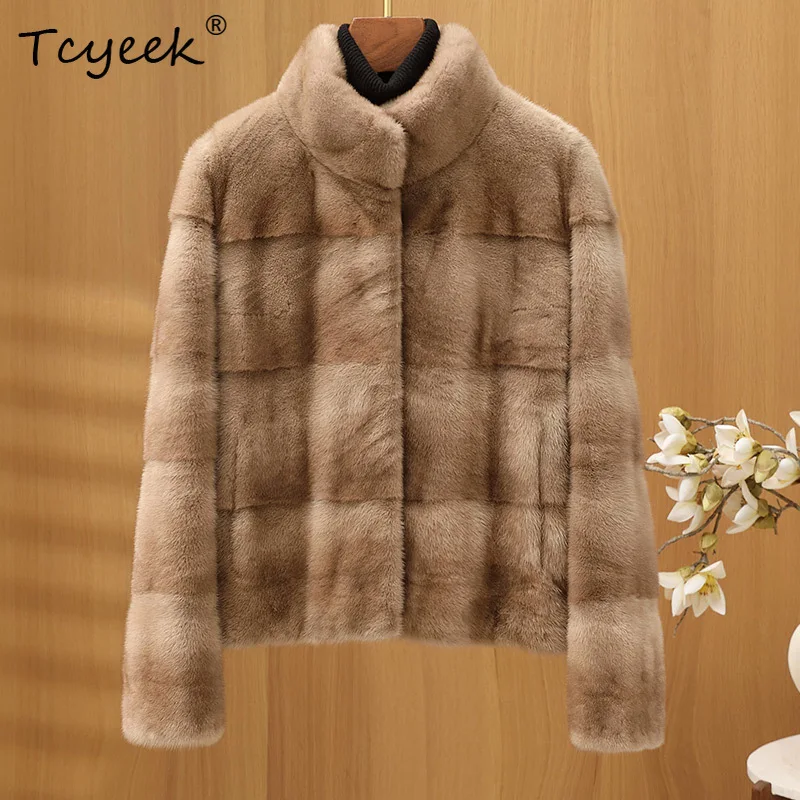 

Tcyeek Женская шуба из натурального меха 2025 Настоящие женские норковые шубы Теплые зимние куртки Роскошная одежда Женский новый стиль Шуба Женская