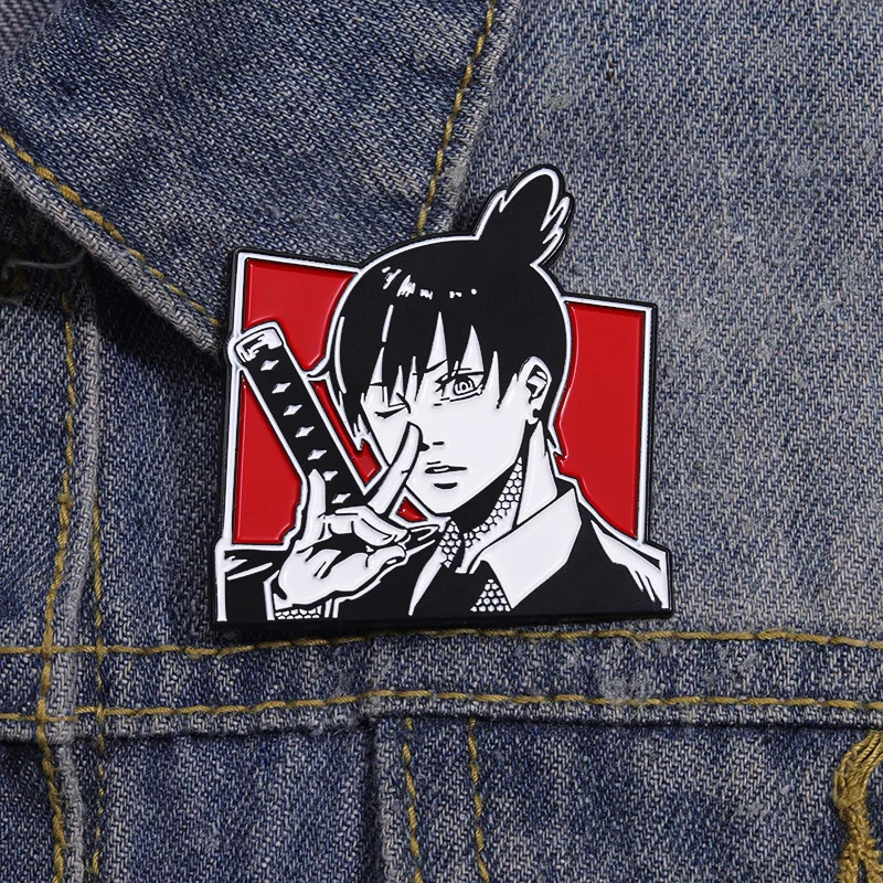 Chainsaw Man Metal Badge Japanese Anime Power Enamel Pin Brooch Cute Girl Cartoon Lapel Pins Emblem Fashion Jewelry Accessories