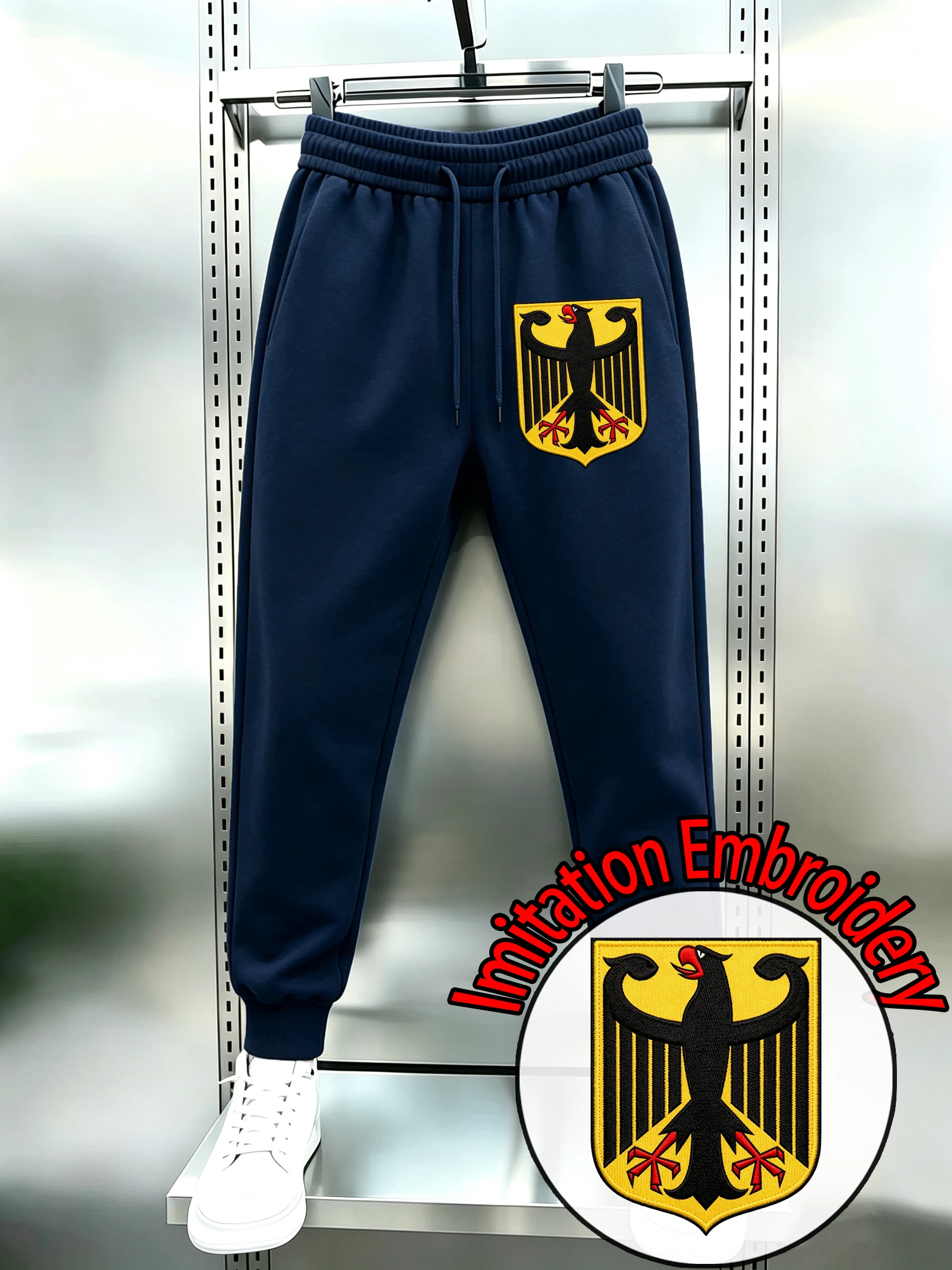 Germany Printed Men Sports Comfortable Long Pants Casual Basics Sweatpants Autumn Fashion Bottoms Warm Fleece Unisex Trousers