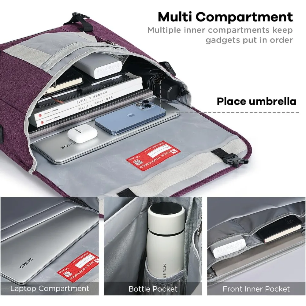 حقيبة OIWAS للنساء، 15.6 بوصة للكمبيوتر المحمول حقائب كروس للرجال حقيبة كتف كاجوال حقيبة مكتب للسفر الجامعي #2