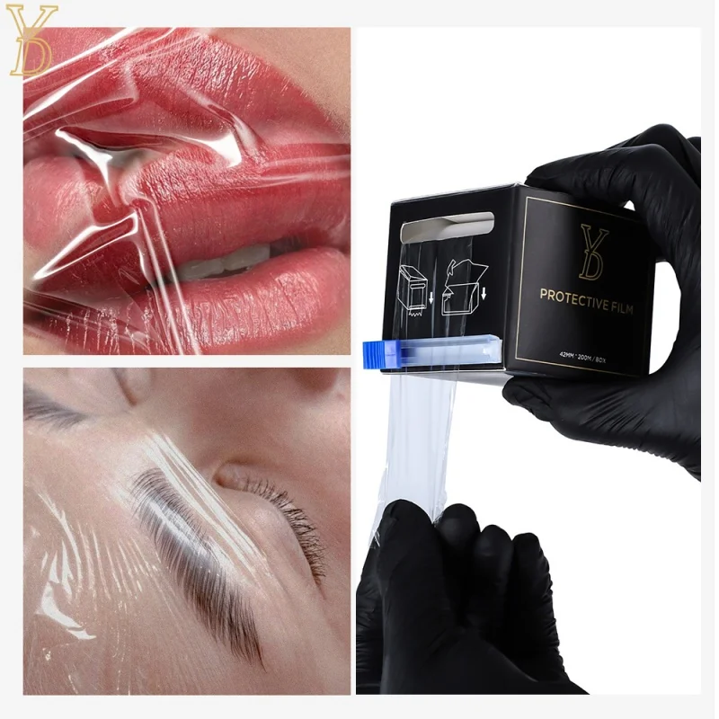 YD Tattoo Clear Plastic Wrap Protective Film for Permanent Makeup Eyebrow Tattoo Accessories Beauty Tool for Salon 1 Roll 200M