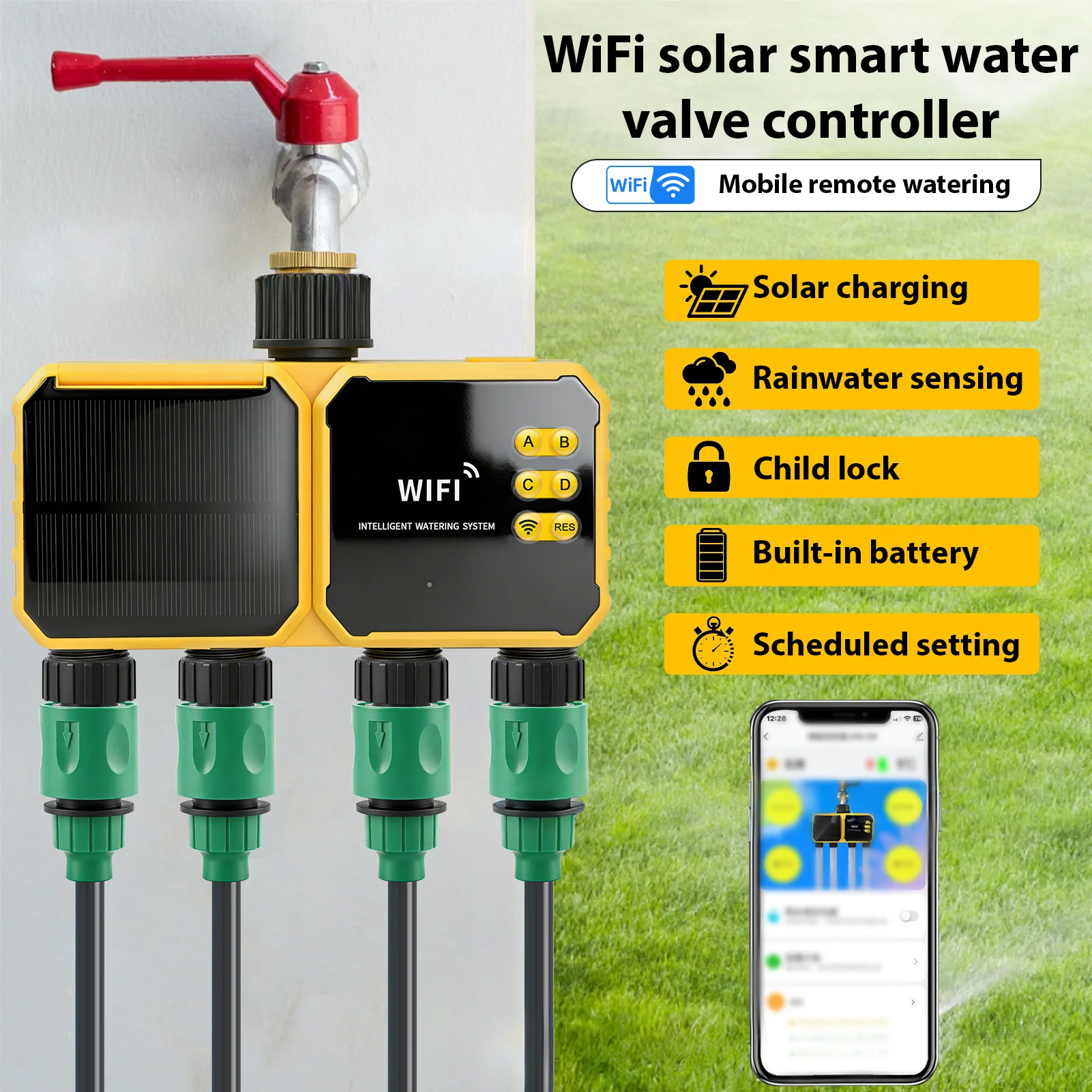 4 Zone Solar WiFi Irrigation T - đánh giá và giá Smart Garden Zone